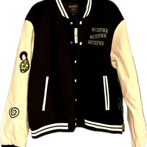 Beetlejuice Black and White Varsity Jacket
